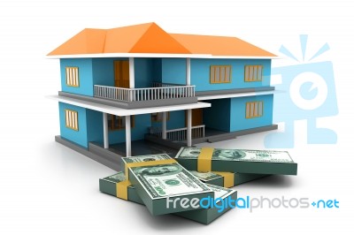 House And Money Stock Photo