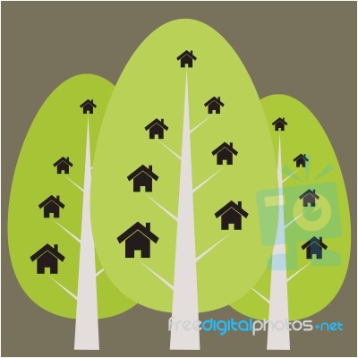 House And Tree Illustration Stock Image