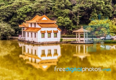 House At The River In China Stock Photo