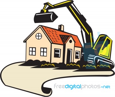 House Demolition Building Removal Stock Image