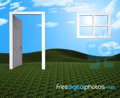 House Doorway Represents Houses Property And Home Stock Image