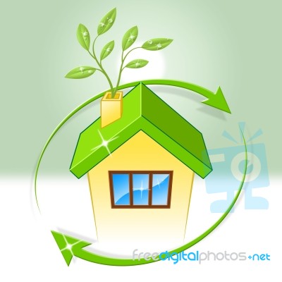 House Eco Indicates Earth Day And Building Stock Image