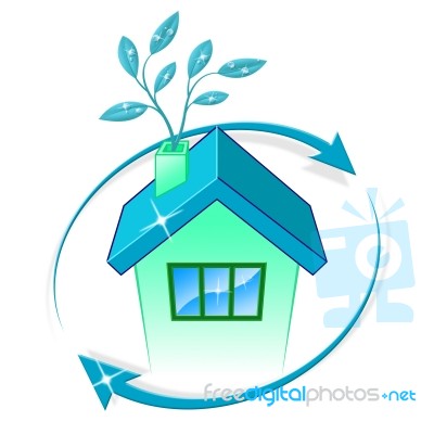 House Eco Represents Go Green And Building Stock Image