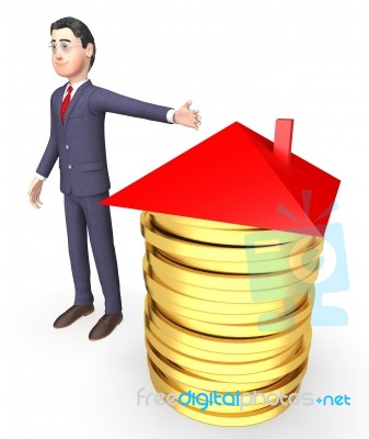 House Finance Shows Home Finances And Accounting 3d Rendering Stock Image