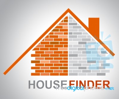 House Finder Shows Finders Home And Found Stock Image