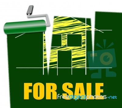 House For Sale Means Real Estate Selling Stock Image