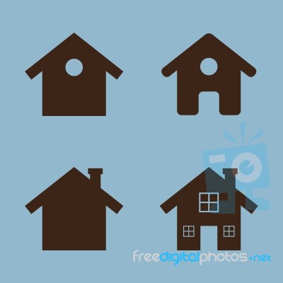 House Icon Set Stock Image