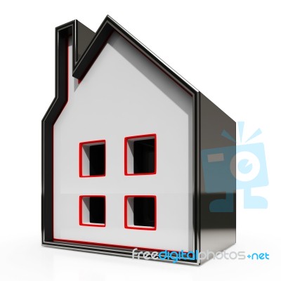 House Icon Shows Home For Sale Stock Image