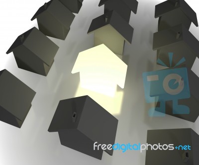 House Icons Means Houses For Sale Stock Image