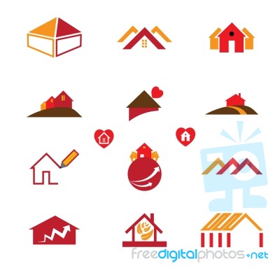 house icons set Stock Image