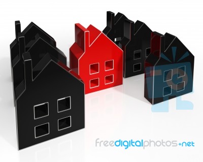 House Icons Show Houses For Sale Stock Image