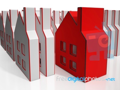 House Icons Showing Real Estate Stock Image