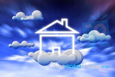 House In Clouds Stock Image