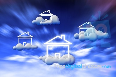 House In Clouds Stock Image