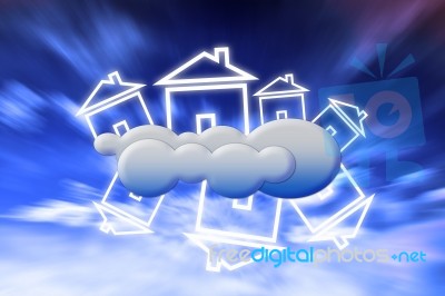 House In Clouds Stock Image