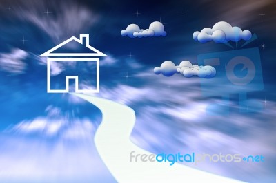 House In Clouds Stock Image