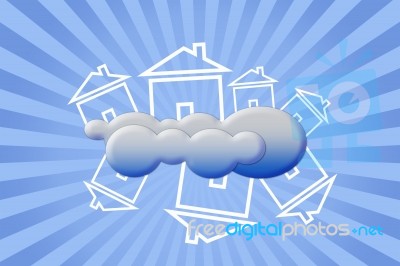 House In Clouds Stock Image