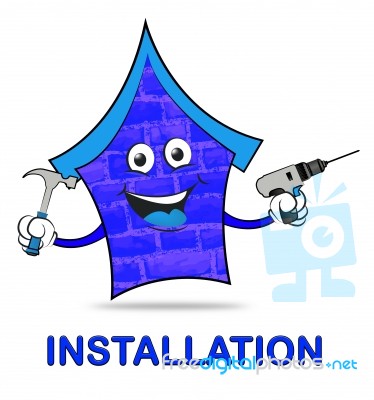 House Installation Shows Building Improvement And Fixing Stock Image