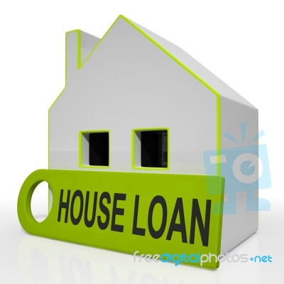 House Loan Home Shows Credit Borrowing And Mortgage Stock Image