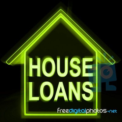 House Loans Homes Means Mortgage On Property Stock Image