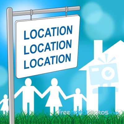 House Location Indicates Homes Displaying And Residential Stock Image