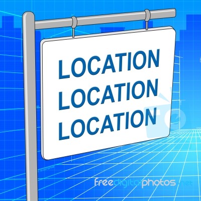 House Location Indicates Placard Town And Residence Stock Image