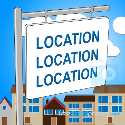 House Location Means Property Residence And Housing Stock Image