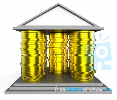 House Mortgage Represents Borrow Money And Building Stock Image