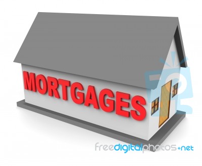 House Mortgages Represents Housing Loan And Buying 3d Rendering Stock Image