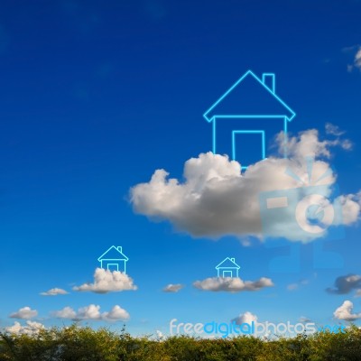 House On Cloud Stock Photo