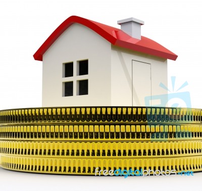 House On Money Shows Buying Or Selling Real Estate Stock Image