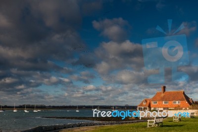 House On The Coastline At Bosham Near Chichester Stock Photo