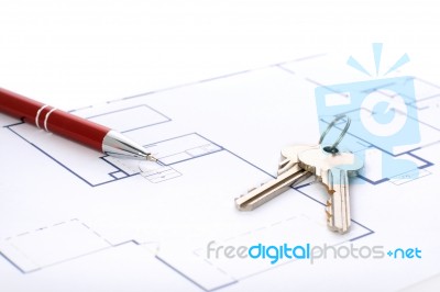 House Plan Stock Photo