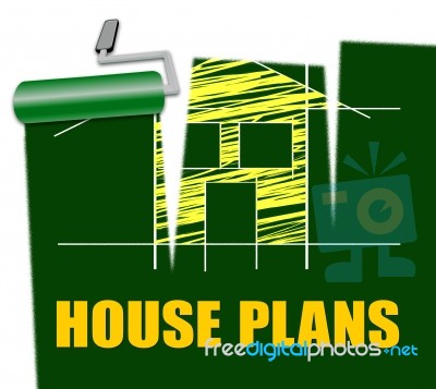 House Plans Represent Home Or Property Blueprints Stock Image