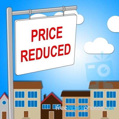 House Price Reduced Means Properties Offer And Bungalow Stock Image