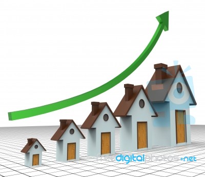 House Prices Increase Means Return On Investment And Amount Stock Image