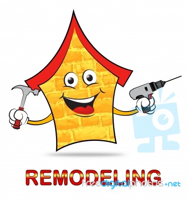 House Remodeling Indicates Fix Up And Building Stock Image