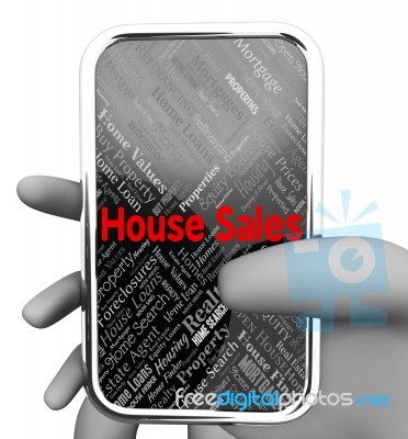 House Sales Indicates Phones Www And Phone 3d Rendering Stock Image