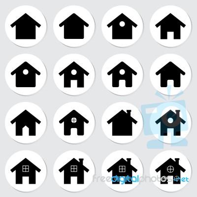 House Sticker Icon Set  Illustration Stock Image