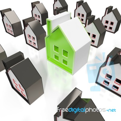 House Symbols Means Property For Sale Stock Image