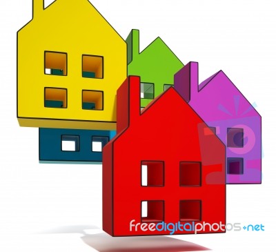 House Symbols Showing Houses For Sale Stock Image