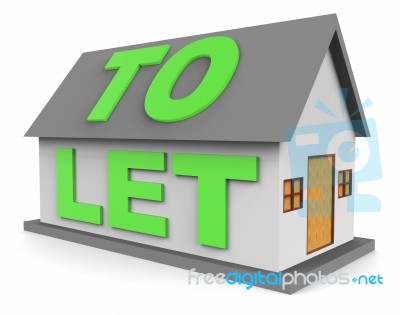 House To Let Represents Rental 3d Rendering Stock Image