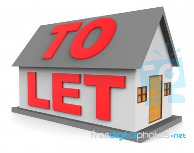 House To Let Shows For Rent 3d Rendering Stock Image