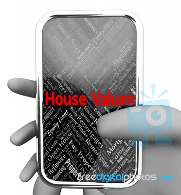 House Values Indicates Web Site And Amount 3d Rendering Stock Image