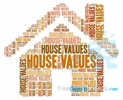 House Values Represents Selling Price And Charge Stock Image