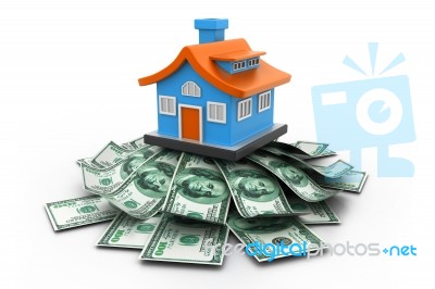 House With Money Stock Image