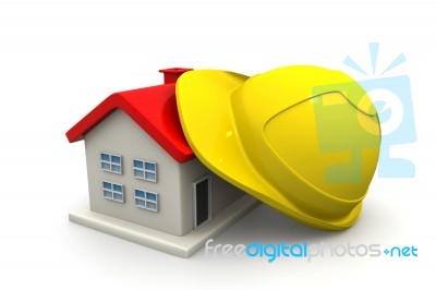 House  With Safety Helmet Stock Image