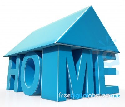 House Word Icon Shows House For Sale Stock Image