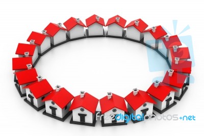 Houses Circle Stock Image