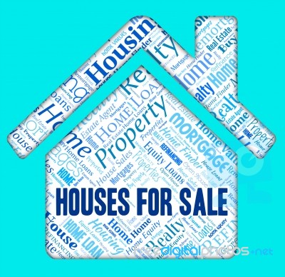 Houses For Sale Means Residential Homes And Property Stock Image